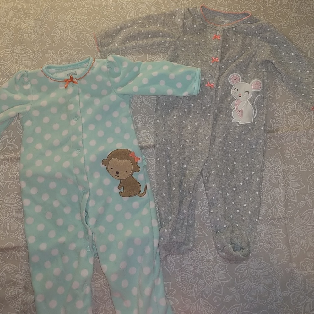 Carters sleep and play footed sleepers-6 mo